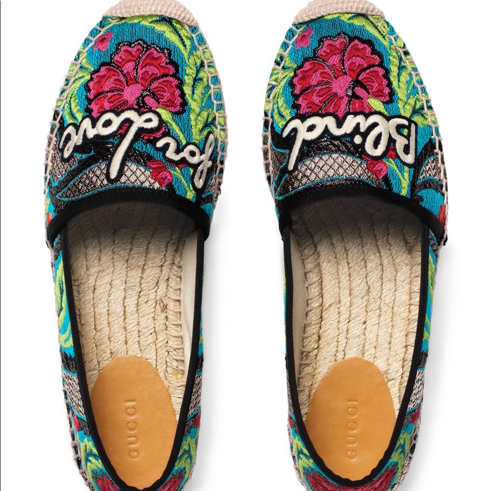 SOLD NEW GUCCI $720 BLIND FOR LOVE ESPADRILLES 7.5